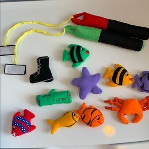 Colorful Gone Fishing Stuffed Learning Toys Set with Sea Creatures